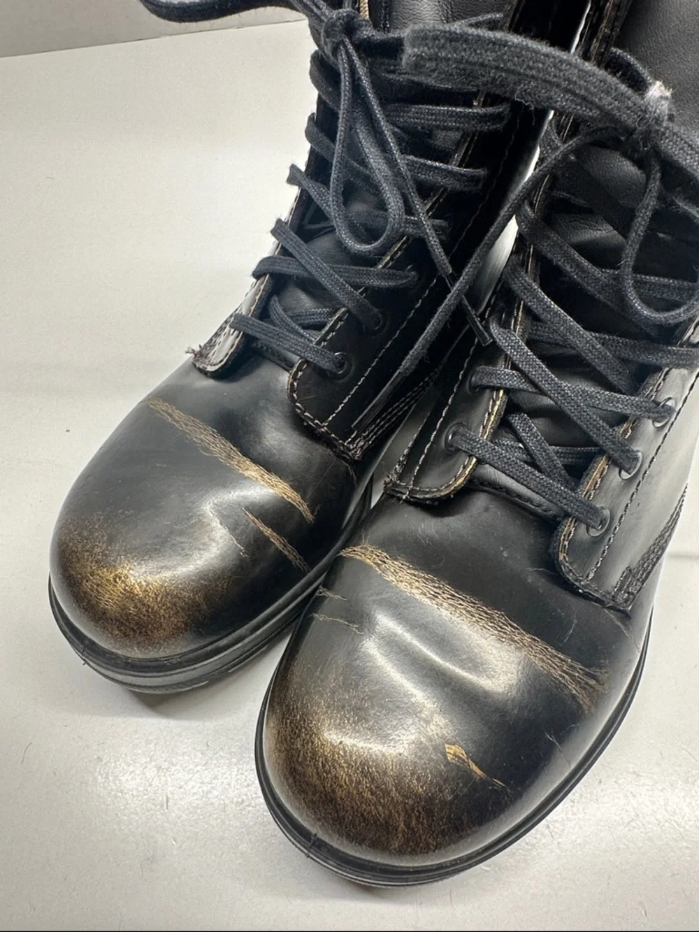 Blundstone Lace Up Gore Boots 2218 Black Gold Metallic Brush Women's US Size 6.5